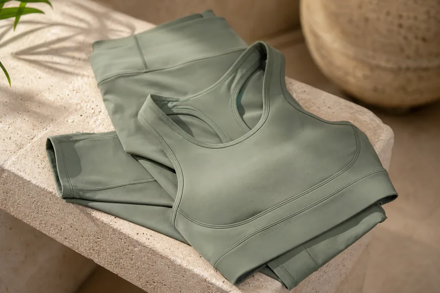 Activewear manufacturing, technical leggings and sports top