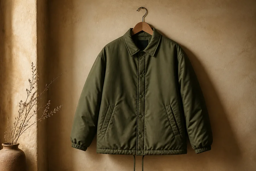 Jacket and outerwear manufacturing, padded coach jacket