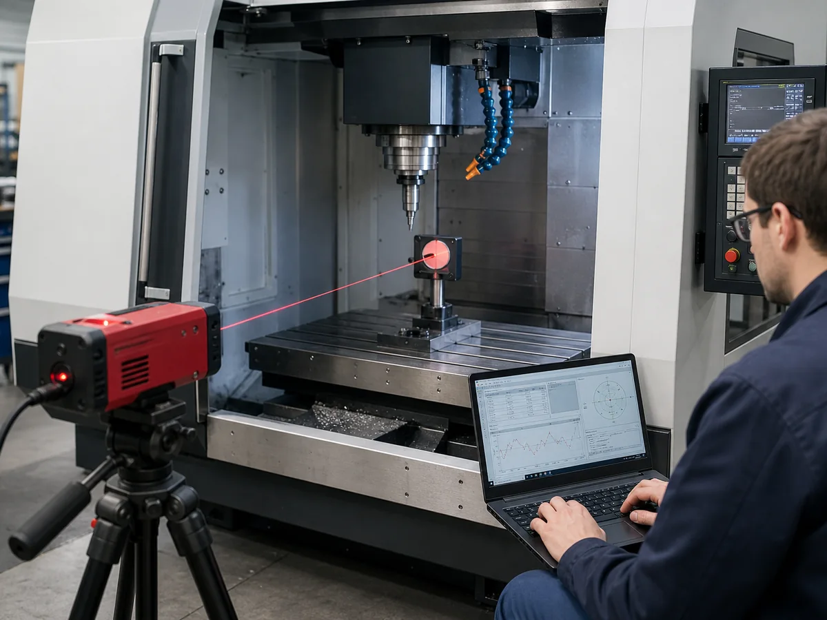 Laser interferometer calibration on a machining center