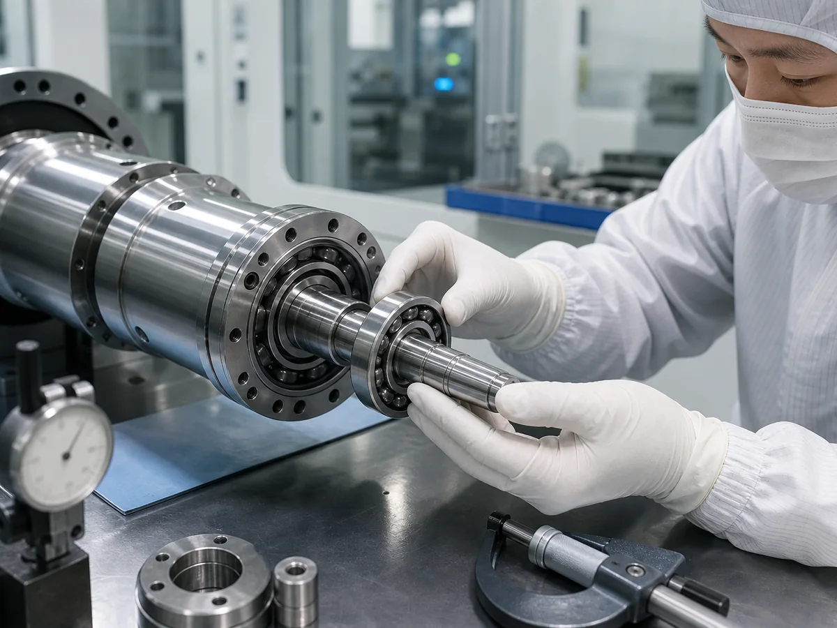 Spindle bearing assembly in the temperature-controlled cell