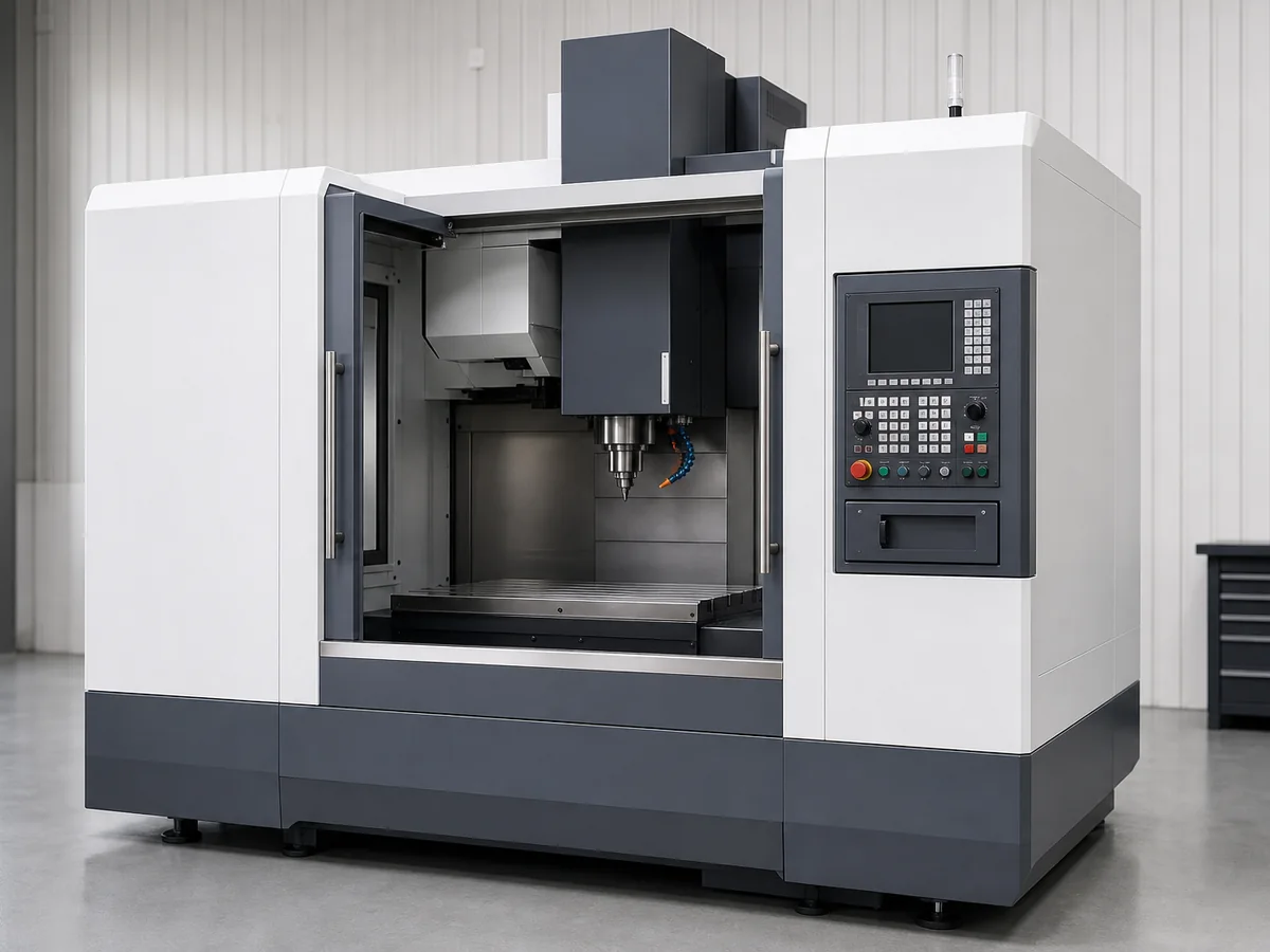 AM-V856 vertical machining center with open enclosure