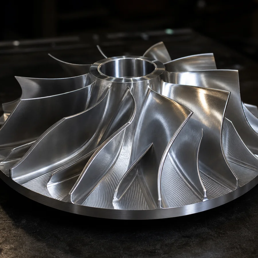 5 axis machined aluminum impeller