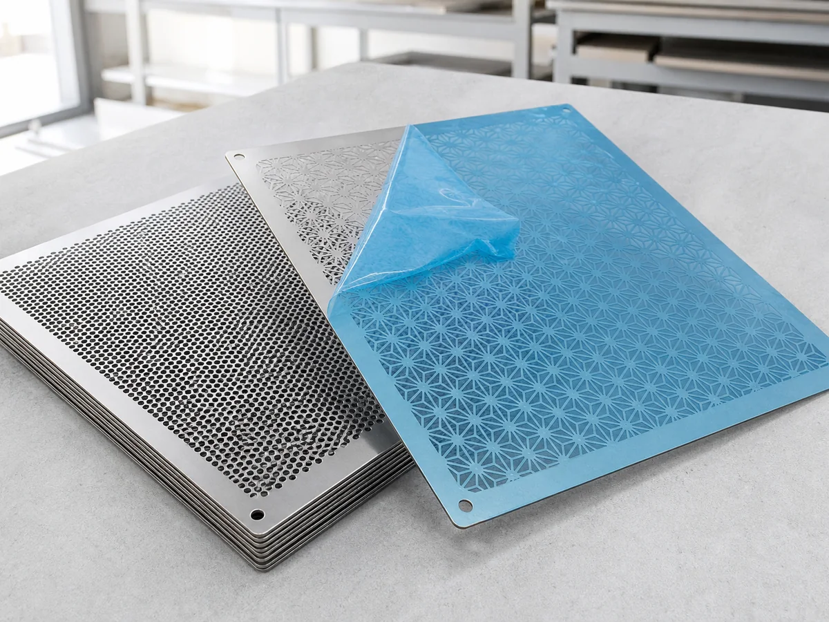 Laser cut stainless steel panels with nitrogen clean edge