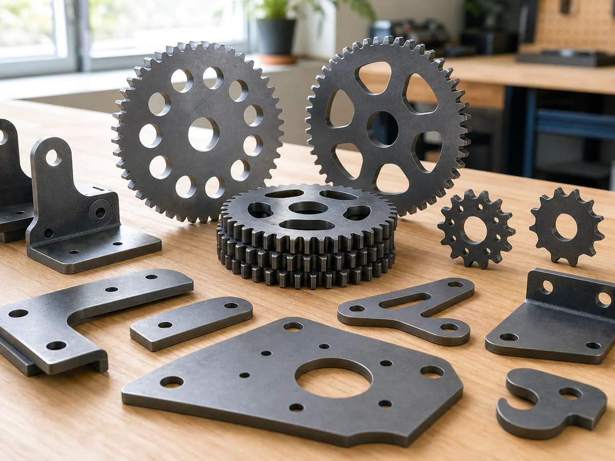 Laser cut carbon steel parts with clean oxide-free edges