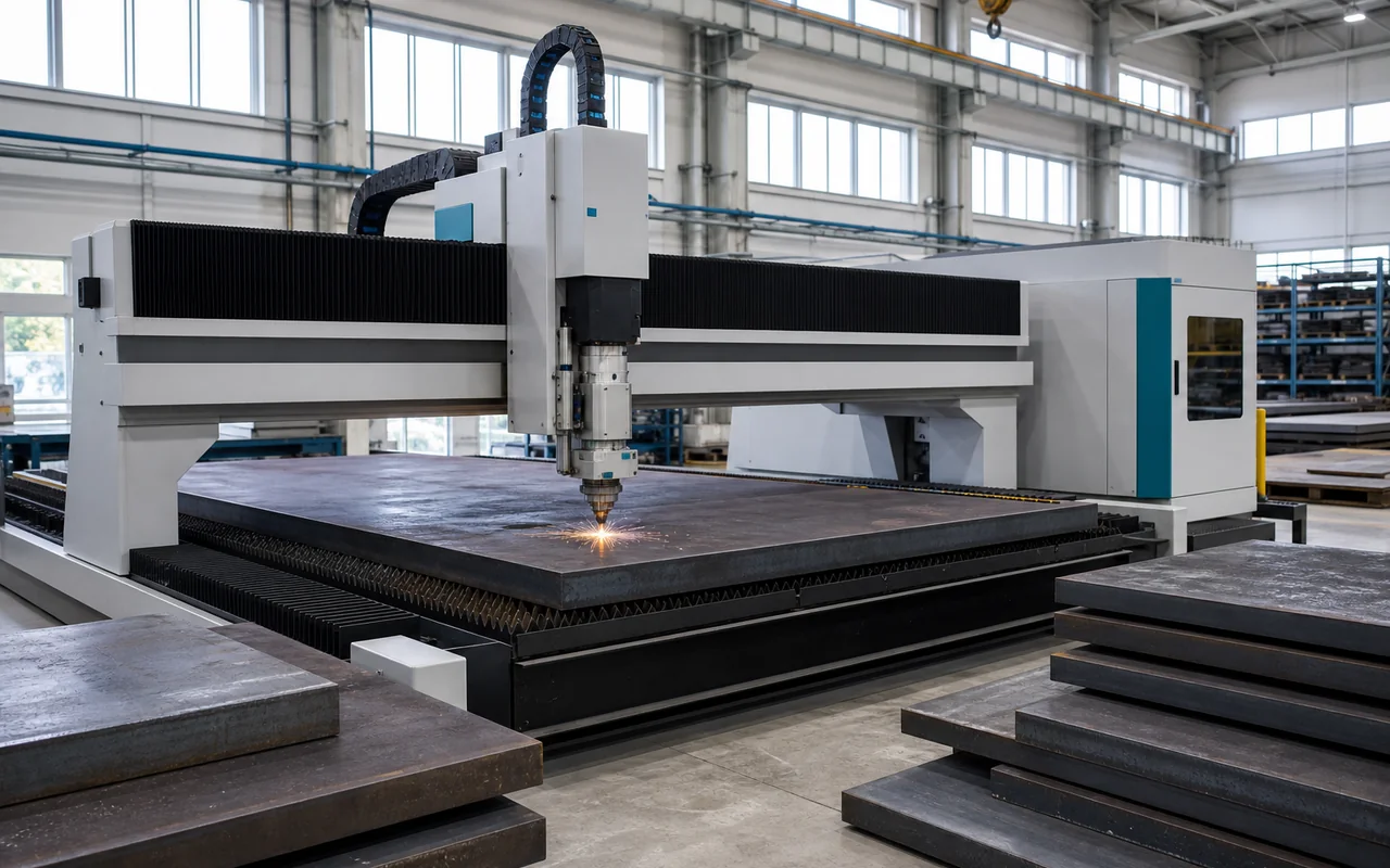 High power 30kW plate laser cutting machine cutting thick carbon steel