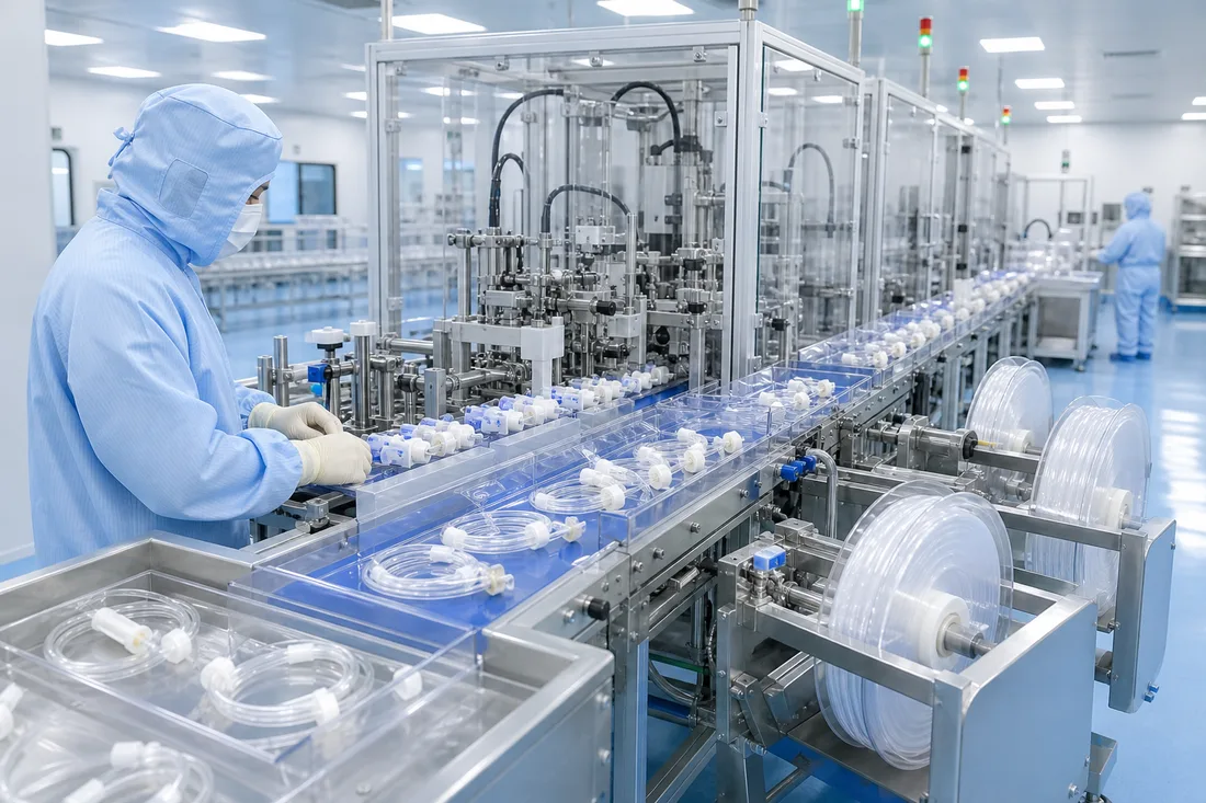Sterile infusion set production line