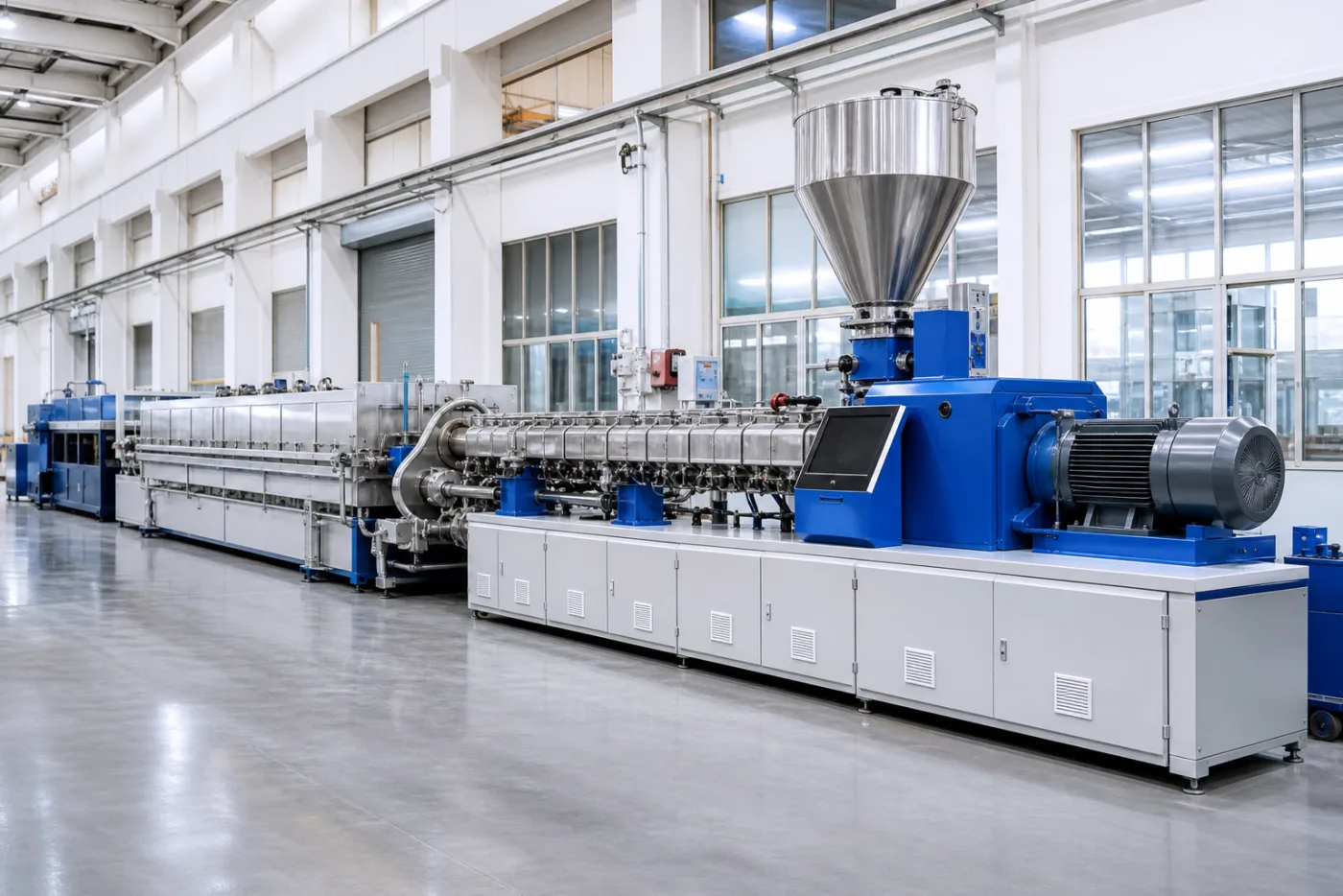 Plastic extrusion line