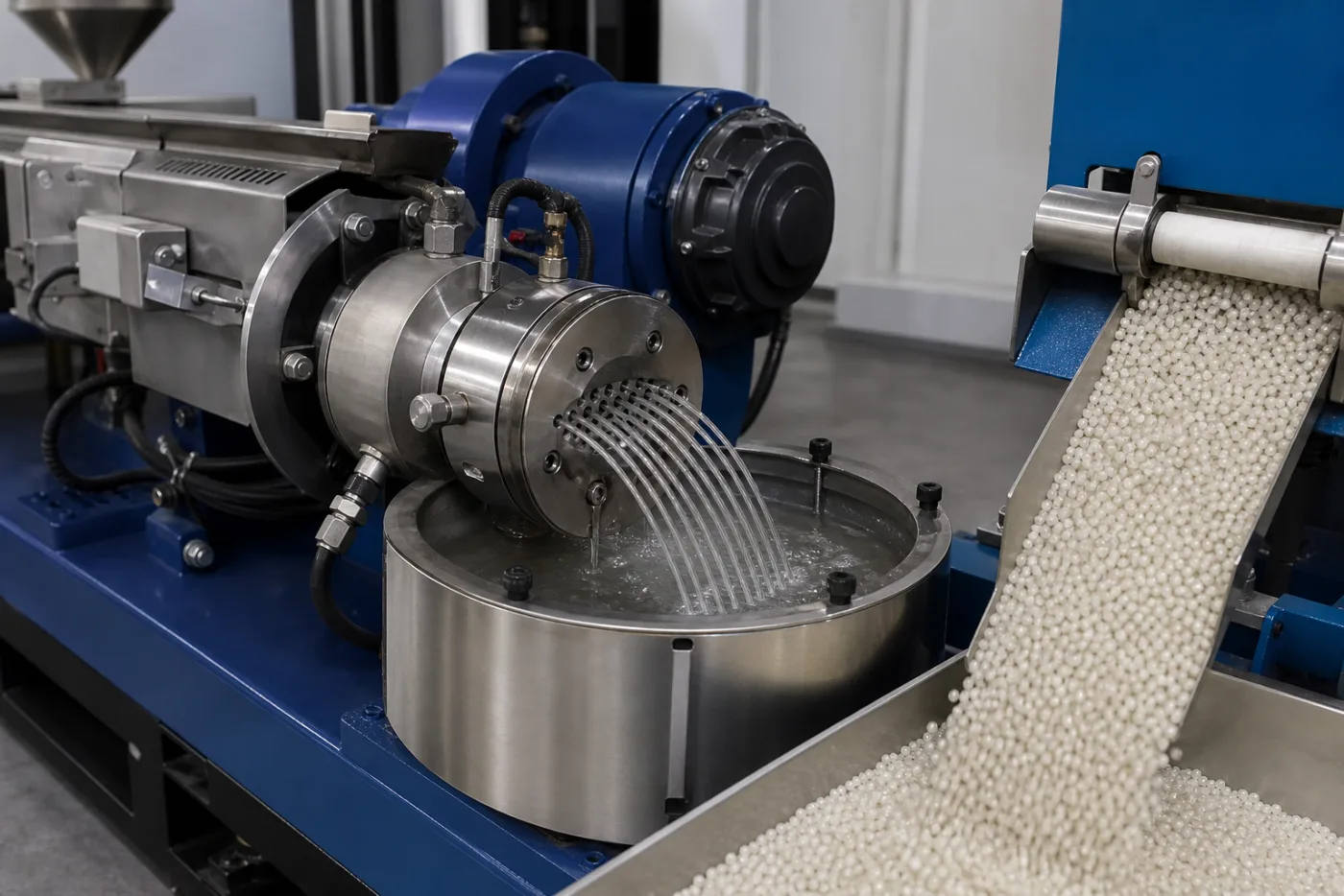 Plastic pelletizing line