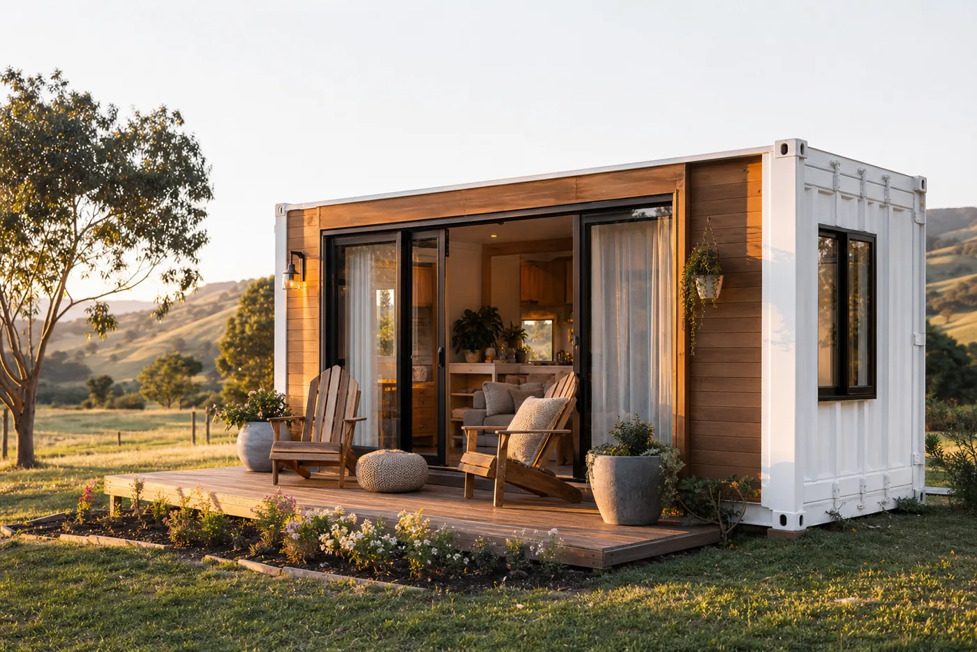Container home used as countryside holiday house