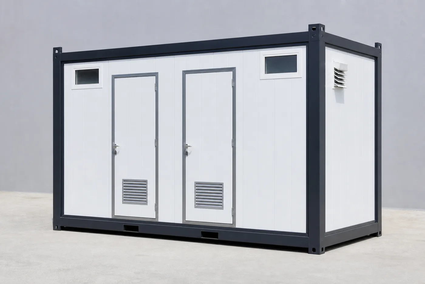 Container toilet and shower unit