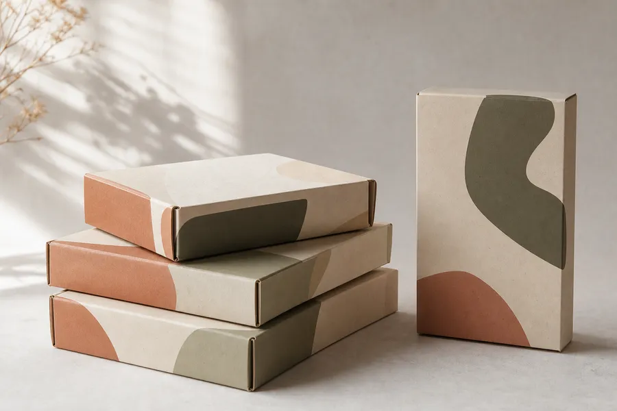 Folding cartons printed with muted patterns