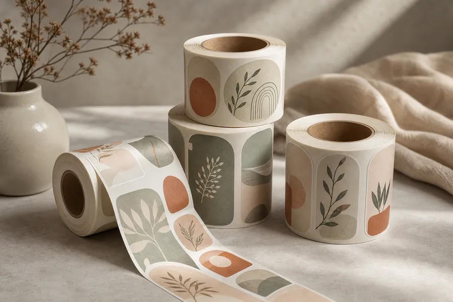 Rolls of printed pressure-sensitive labels