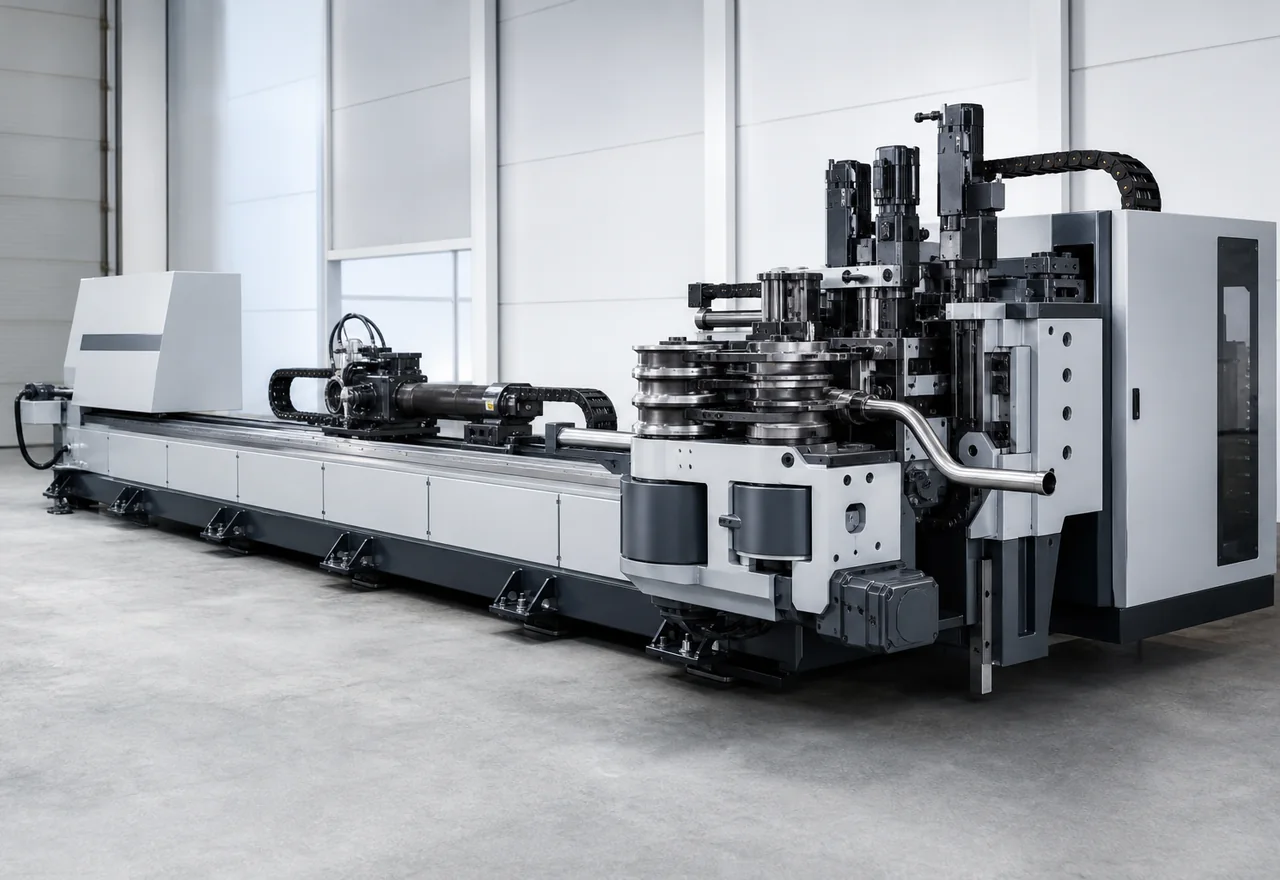 All-electric CNC mandrel tube bending machine with multi-stack tooling